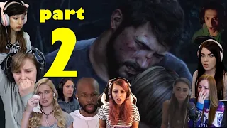 reaction 25 youtubers to dying Sarah the last of us   part 2