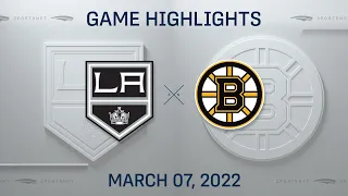 NHL Highlights | Kings vs. Bruins - Mar 7, 2022