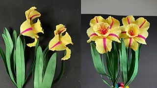 How to make Narcisse flower with crepe paper, #Shorts #ICraftPaper