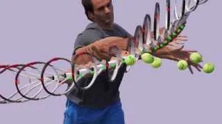 Federer Forehand Right High Ball 3 Super Slow Motion