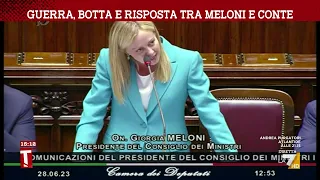 Guerra, botta e risposta tra Meloni e Conte