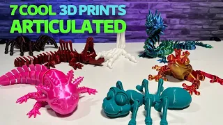 7 COOL Articulated 3D Prints | 3D Print on Creality CR-6 SE | 4K Video