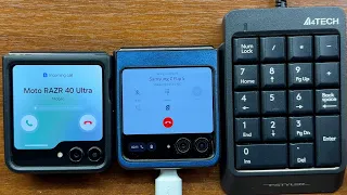 Motorola Razr 40 Ultra vs Samsung Z Flip 5 Dialing Numbers via A4Tech Numeric Keypad Incoming Call