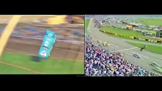Pixar Cars | The Kings Crash and Rusty Wallace's Crash Side by Side Comparison
