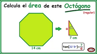 Área de un Octógono regular sabiendo el lado