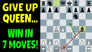 Blackmar-Diemer Gambit Opening Trap - Sacrifice Queen - Checkmate in 7 moves - Chess Opening Tricks