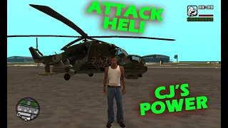 GTA SA - CJ flying an ATTACK HELICOPTER