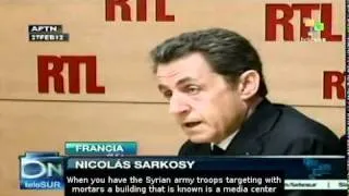 Sarkozy condemns killing of two Western journalists in Syria