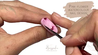 TUTORIAL  I  Watercolour/Aquarelle flower nail art design.