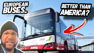 American Bus Driver Reacts To European City Buses!