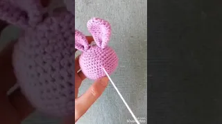 How to do embroidery a crochet rabbit face