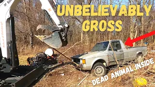 DISGUSTING Abandoned Diesel VW Rabbit Pickup Truck, Will it Run and Drive?? (Epic-level Gross)