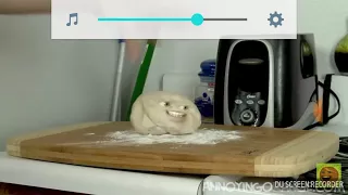 Annoying orange rolling the dough (speed up)