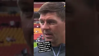 Gerrard can’t hear questions because of Leeds fans!￼