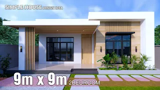 Simple House | House design idea |  9m x 9m 2Bedroom (81sqm)