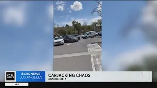 Carjacking chaos: Wild footage shows woman's parking lot rampage in Agoura Hills