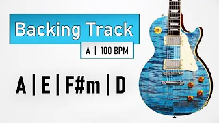 Rock Pop BACKING TRACK A Major | A E F#m D | 100 BPM | Guitar Backing Track