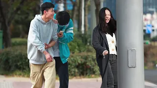 Running into Poles While Staring at Boys | Prank
