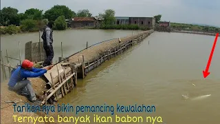 Bikin kaget, Semua pemancing suka kalo tarikan ikan nya seperti ini