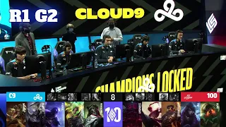 C9 vs 100 - Game 2 | Round 1 Playoffs S12 LCS Spring 2022 | 100 Thieves vs Cloud 9 G2