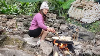 Cooking Mushroom On Stone - Eating Delicious, Girl Cooking #33