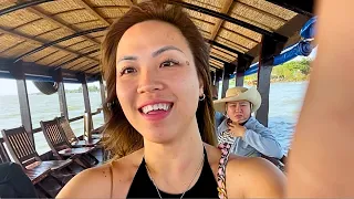 Riding Boat to Food Jungle in Vietnam