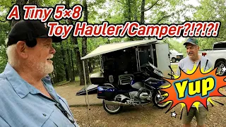 Unbelievable 5×8 Cargo Trailer Conversion Camper/Toy Hauler. You Gotta See This!!!!