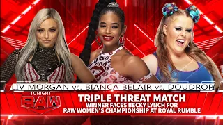 Liv Morgan Vs Bianca Belair Vs Doudrop Oportunidad Campeonato de Raw- WWE Raw 10/01/2022 (Español)