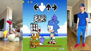 Friday Night Funkin Ordinary Sonic vs Tails Spinning In Real Life | Friends From The Future FNF