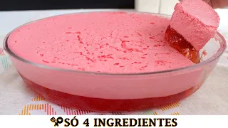 GELATINA CREMOSA COM 4 INGREDIENTES - RECEITAS QUE AMO