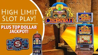 HIGH LIMIT Cleo II Slot Machine 😱 + Top Dollar JACKPOT! Aria Las Vegas slot play
