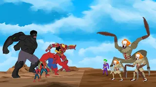 HULK, SPIDERMAN, IRON MAN, SUPERMAN, WOLVERINE vs Evolution of JOKER | MARVEL MOVIE ANIMATION