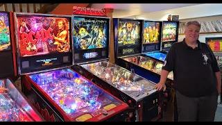 Tour of my friend Dave Astill's amazing pinball machine collection! A couple one of a kind pins!!!