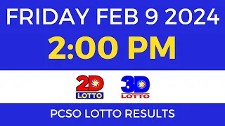Lotto Result February 9 2024 2pm Swertres Ez2 PCSO