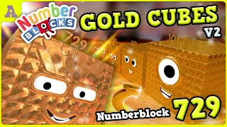 Cube Numbers v2 Gold Numberblocks 729 [also a Square] is fixed and back!