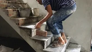 Amazing Techniques Smart Contruction Skills - Building And Installation A Granite Stairs