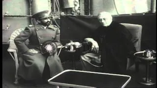US President Franklin Roosevelt and Ethiopian Emperor Haile Selassie aboard USS Q...HD Stock Footage