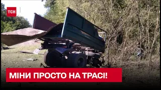 💥 Міни просто на трасі – на Сумщині в один день підірвалися комбайн та вантажівка