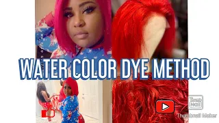 Cherry Red Water Color Dye Method ft. Hairspells 613 Wig