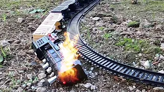 Rail King Train Sets - Steam Train Derailed