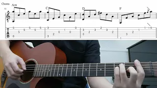 House Of The Rising Sun - Easy Fingerstyle Guitar Playthrough Tutorial With Tab