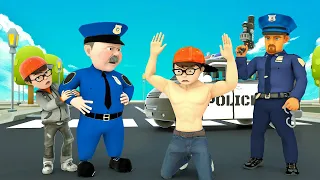 Nick Fat's Quick Thinking Saves His Friends From Robbers - Scary Teacher 3D Police