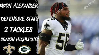 New Orleans Saints-Kwon Alexander Vs Green Bay Packers Week 1 Season Highlights