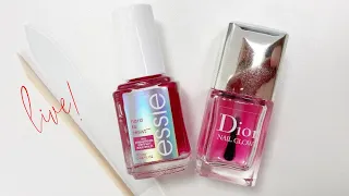 LIVE! Doing a simple mani with Essie Hard to Resist + Dior Nail Glow.