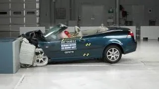 2007 Saab 9-3 convertible moderate overlap IIHS crash test