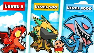 SHINCHAN AND CHOP UPGRADING A LEVEL 1 DRAGON INTO A LEVEL 1000 SHARK DRAGON !|IamBolt Gaming