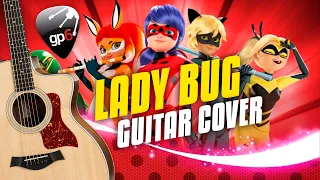 Miraculous Ladybug Theme Song on acoustic guitar in fingerstyle. Cover with tabs and karaoke