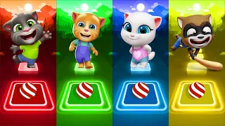 Tom 🆚 Ginger 🆚 Angela 🆚 Roy - Who Is Best? Talking Tom | Tiles Hop