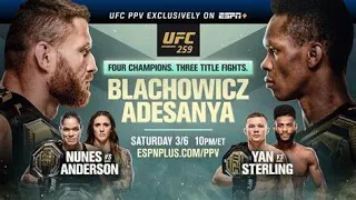 UFC 259 Blachowicz vs Adesanya | Nunes vs Anderson Live Stream Full Fight