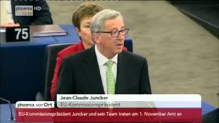 EU-Kommission: Rede von Jean-Claude Juncker im EU-Parlament am 22.10.2014